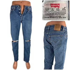 Levis 501 Mens 30 X 31 (actual) Jeans Vintage Distressed Made Mexico 90s Vintage - Picture 1 of 11