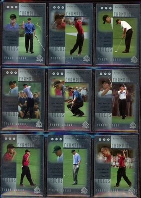 2001 SP Authentic Focus on a Champion Tiger Woods Complete Set (9) - Image 1 of 2
