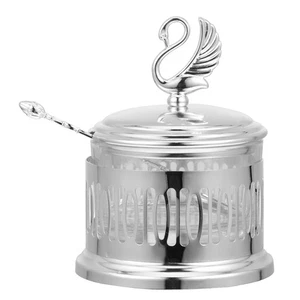 Stainless Steel Pot Stainless Steel Salt Jar Metal Seasoning Container - Picture 1 of 12