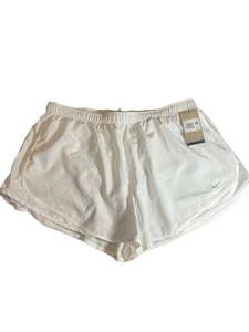 NEW! White Nike Lined Shorts Womens 2X Dri Fit Running Gym Athletic Workout Plus - Picture 1 of 3