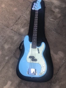 Bass Collection Power P Bass Guitar Islington Blue With Gig Bag - Picture 1 of 12