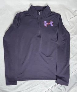Under Armour Cold Gear Youth 1/4 Zip Purple Girls Shirt - Picture 1 of 3