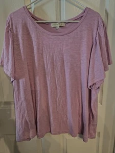 Penelope Rose Top Size 3X Pink Short Sleeve Boat Neck    - Picture 1 of 4
