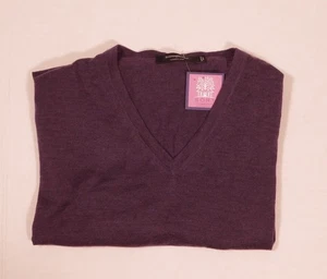 ERMENEGILDO ZEGNA Maglione Uomo Viola Cashseta Leggero Cashmere Seta Scollo a V S... - Foto 1 di 4