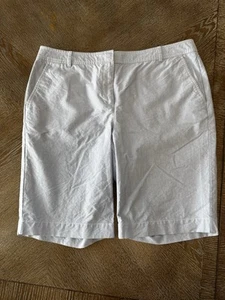 Talbots Light Blue Bermuda Shorts Size 12 Waist 34” Inseam 10” Pockets Mid Rise - Picture 1 of 5
