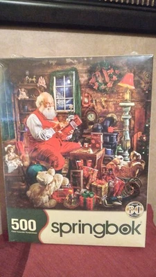 500PC  SPRINGBOK PUZZLE--SANTA'S SHOP--SEALED 2024 RELEASE - Image 1 of 2