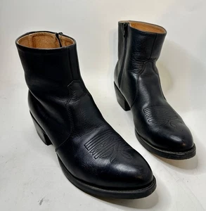 Botín Cowtown Resistente al Aceite Negro Talla 10D con Cremallera 439 - Imagen 1 de 7