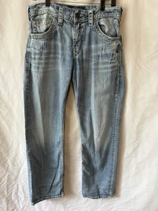 JEANS PLATEADOS Para Hombres 32x32 Lavado Ligero Calce Recto Denim Envejecido Estilo Informal - Imagen 1 de 5