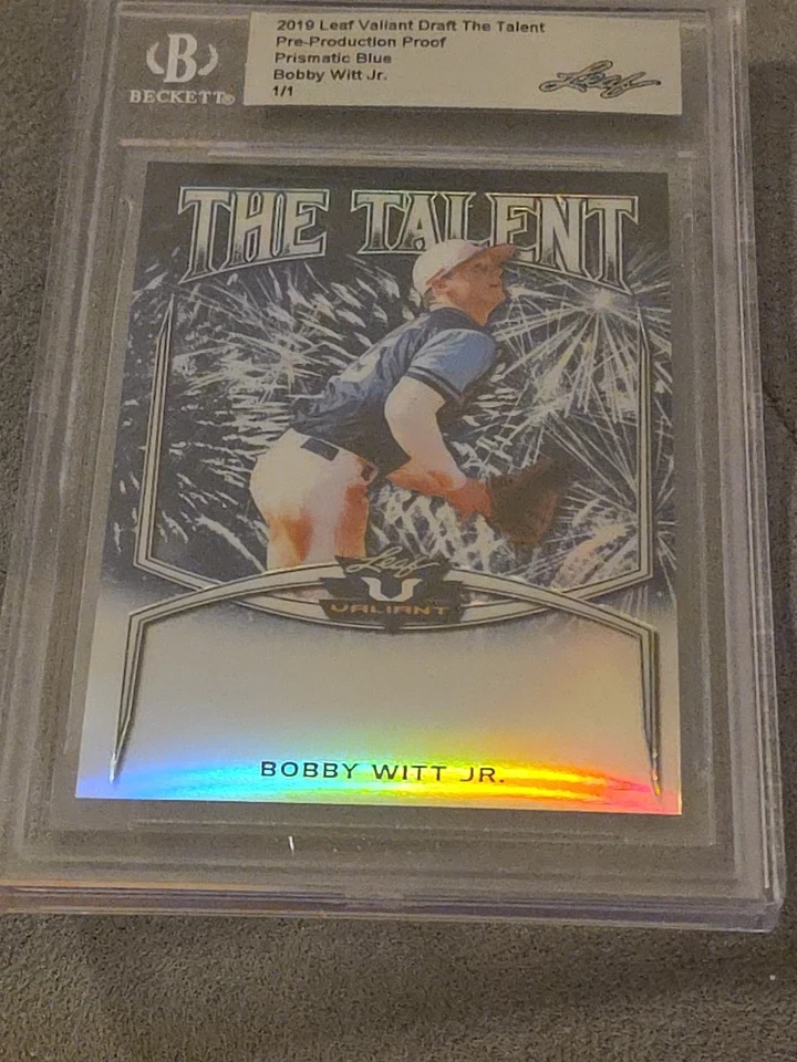 2019 Leaf Valiant Draft Pre-priduction Proof Prismatic Blue Bobby Whitt Jr.  1/1 - Image 1 of 1