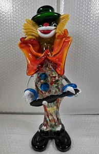 Vintage Murano Glas Clown Figur 15" hält eine Mandoline - Bild 1 von 10