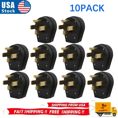 10-pk Fit for NEMA 14-50P Male Plug 50A 125/250V Dryer RV Generator Plug 14-50 - Image 1 of 4
