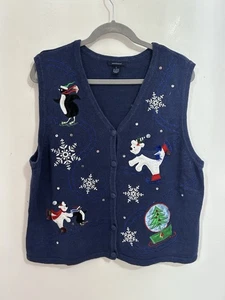 Vintage Women’s Westbound Classics Christmas Sweater Vest Sleeveless Size Large - Picture 1 of 8