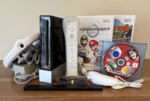 Nintendo Wii Console w/ Motion Plus, Steering Wheel, Cables & Games Bundle PAL - Picture 1 of 23