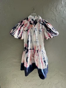 Mini Camisa Vestido WKND Para Mujer Tie Dye Cintura Caída Talla XS Algodón Popelina Antro - Imagen 1 de 9