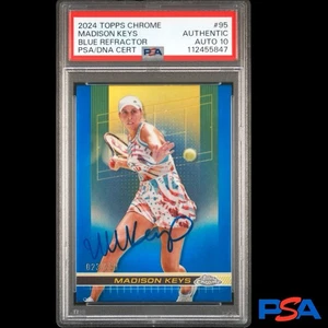 Auténtico Madison Keys 2024 Topps cromo refractor azul/250 automático PSA 10 - Imagen 1 de 3