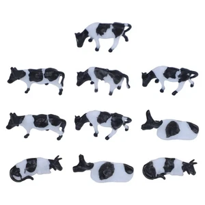 10x Model Railway Black & White Cow 1:76 Scale HO/OO Gauge 00 Cows Hot New - Picture 1 of 12