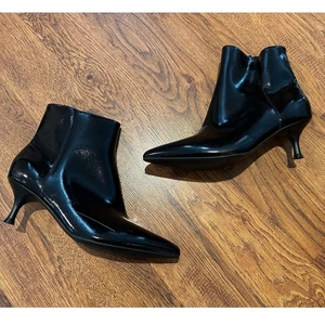 Rachel Zoe Damen Kunstleder Pfennigabsatz Stiefeletten schwarz Größe 8,5 neu ohne Karton - Bild 1 von 10