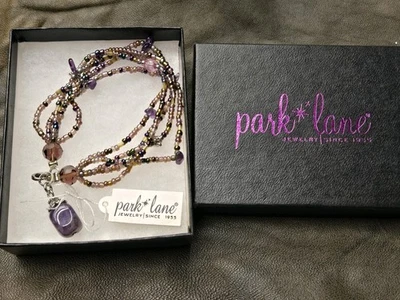 Park Lane "Rock On" Genuine Amethyst Glass Beaded Bracelet - Image 1 of 3