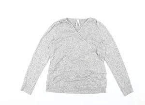 Seraphine Women's Grey Wrap V-Neck Maternity Top L - Picture 1 of 12
