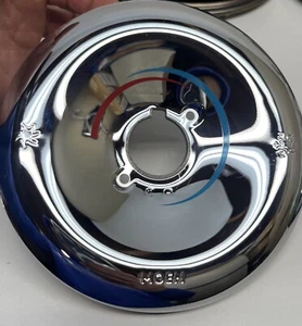 Moen Plastic Escutcheon Plate in Chrome NEW, Red & Blue - Picture 1 of 4