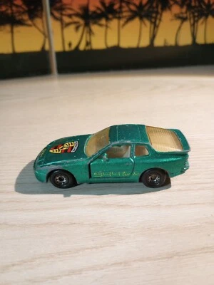 Vintage Matchbox 1987 Porsche 944 Turbo Green Doors Open Rare Original Emblem - Image 1 of 4