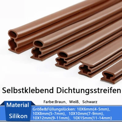 Selbstklebend Dichtung Streifen Fensterdichtung Türdichtung Silikondichtung - Bild 1 von 4
