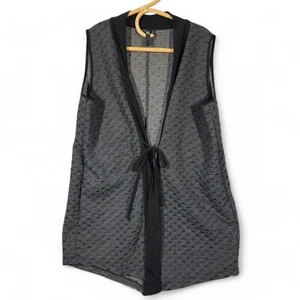 Taking Shape Womens Grey Black Taking Shape Kimono Textured Vest Plus Size L - Picture 1 of 9