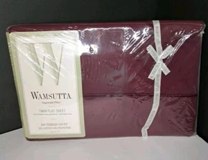 New Vintage Wamsutta Supercale Plus Twin Flat Sheet Maroon - Picture 1 of 4