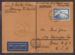 1929 Germany Luftschiff Graf Zeppelin to Bronx New York Americafahrt - Picture 1 of 2