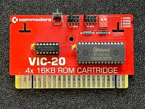 ✅ COMMODORE VIC 20 GAME CARTRIDGE 64K 4x16KB ROMS PROGRAMMABILE - 100% READY ✅ - Bild 1 von 6