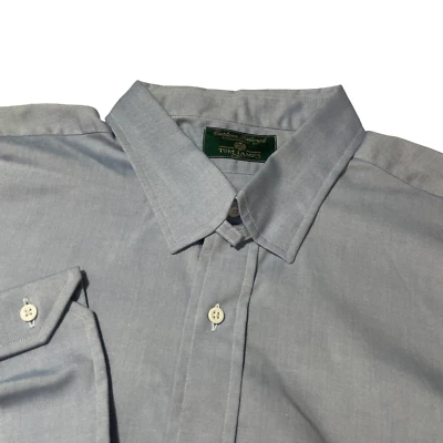 Tom James XL Blue Button Down Snap Collar Mens Shirt - Image 1 of 4