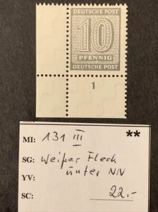 57043 GERMAN Stamp Russia Occupation 10Pf MNHOG Gr Corner Single Check/Notes SP* - Picture 1 of 2