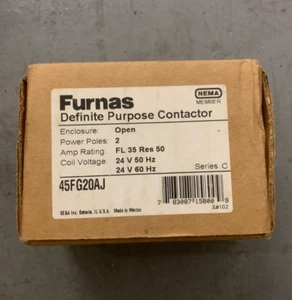 Furnas 45FG20AJ Definite Purpose Contactor! 2 Pole Siemens 24V Motor Controller - Picture 1 of 2