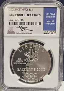 2002 P GEM PF Olympics Commemorative NGC Mercanti - Blue Label - Picture 1 of 2