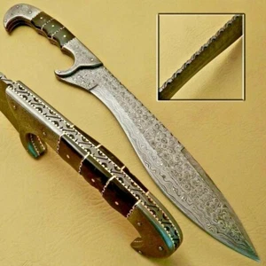 Custom Handmade Damascus Steel COLUMBIA Fixed Blade Bowie Knife Camping Hunting - Picture 1 of 4