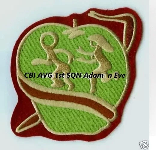 USAAF AVG FLYING TIGERS CBI CHINA BURMA INDIA 1st SQN Adam 'n Eve iron-on PATCH - Image 1 of 1