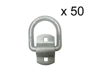 50 Pack 1/2" Bolt-On D Ring Flatbed Truck Trailer Tie Down Strap Chain Rope Ring - Picture 1 of 8