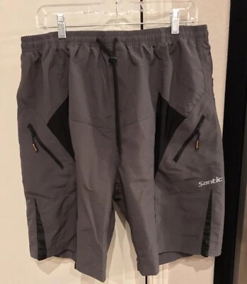 Pantalones Cortos de Ciclismo Santic Cinch Gris Ligero Bolsillos con Cremallera Talla 3XL Foto 1 de 4