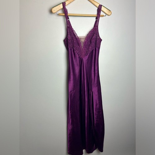 UNDERCOVER Maxi abito vintage Y2K Victoria Secret etichetta oro taglia Sp viola raso senza maniche sexy