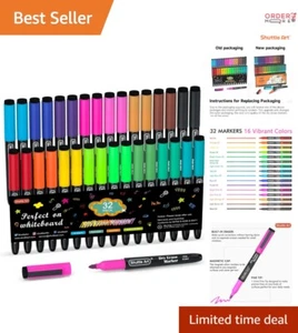 Fine Tip Magnetic Dry Erase Markers - 32 Pack for Home, School, or Office - Picture 1 of 10