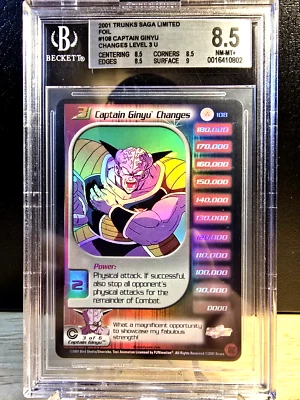 DBZ CCG DRAGON BALL Z CAPTAIN GINYU CHANGES LV3 #108 LIMITED FOIL BGS 8.5 NM-MT+ - Image 1 of 2