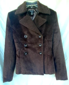 DE COLECCIÓN..DIVINA..PIEL DE ALPALCA Y LANA..MARRÓN..DOBLE BOTONADURA..CHAQUETA..MUJER S - Imagen 1 de 5