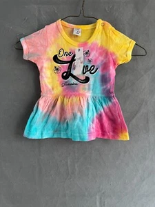 TBL Girls T Shirt Top Ruffle multicolor Tie Dye 12M - Picture 1 of 5