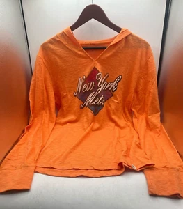 New York Mets 47 Brand Women's T-Shirt Orange US XLARGE - Picture 1 of 2