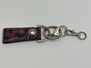 Vera Bradley Loop Split Ring Snap Keychain Purple Blue Black Cheetah Key - Picture 1 of 4