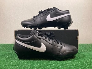 Sz 11 Men - Nike Jordan 1 Low TD  Black White Panda Football Cleats RARE FJ6245 - Picture 1 of 6