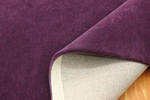 Modern Hand Tufted 100% Silk Area Rug Living Room Plain Solid Purple Carpet 4x6 - Picture 1 of 7