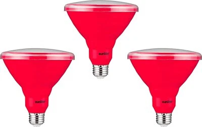 Sunlite LED PAR38 Colored Recessed Light Bulb 15W Red, 3-Pack - Image 1 of 2