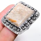 Fossil Coral Gemstone 925 Sterling Silver Gift Jewelry Ring Size 9 V931