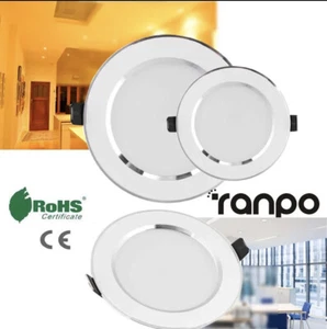 Recessed 7W LED Ceiling Down Lights  Slim Bathroom Flat Panel Spot Light Round - Picture 1 of 12